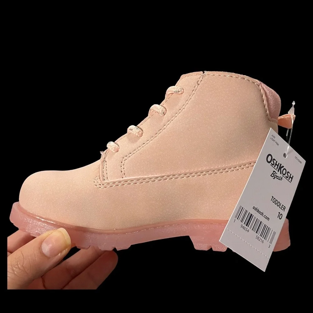 OshKosh BGosh Judi Toddler/Little Girl's‎ Ankle Boots Size 9 -12 Light Pink